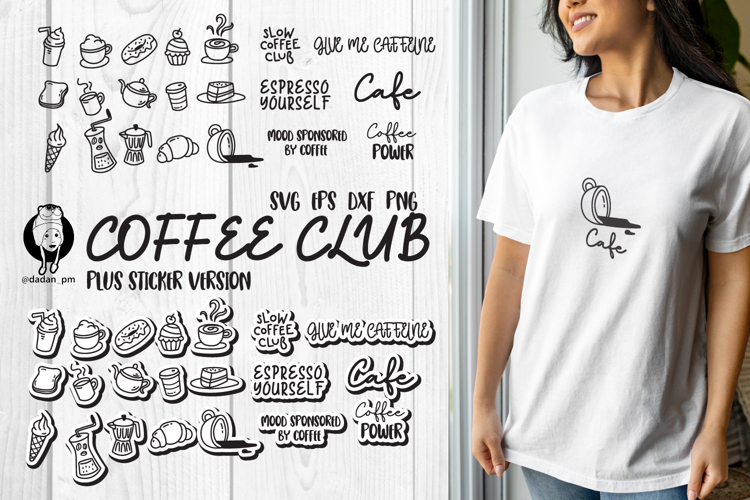 Coffee club svg, dxf, eps, png