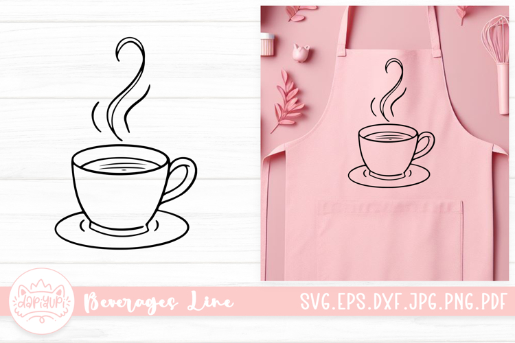 Coffee Beverages Outline SVG Cut File