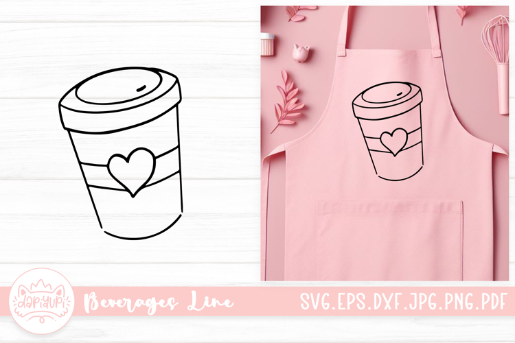 Coffee Beverages Outline SVG Cut File