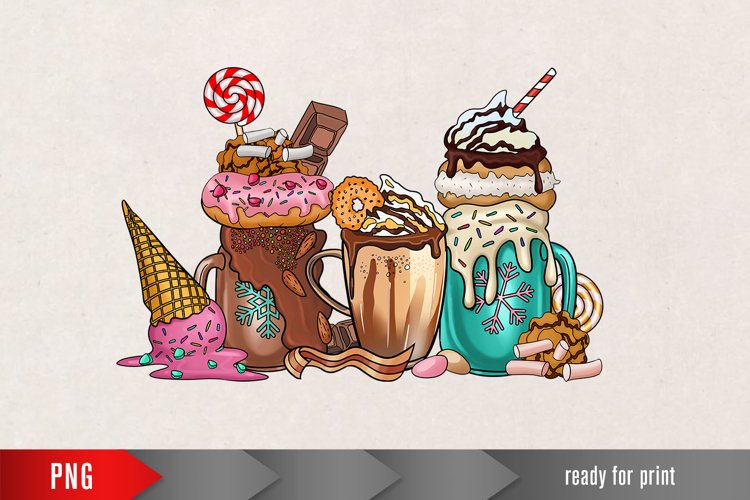 Christmas Coffee PNG, Sublimation Latte, Sublimation