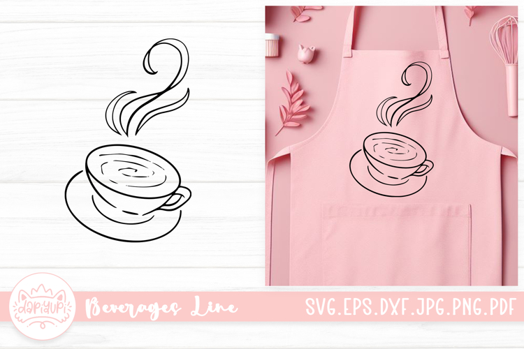 Coffee Beverages Outline SVG Cut File