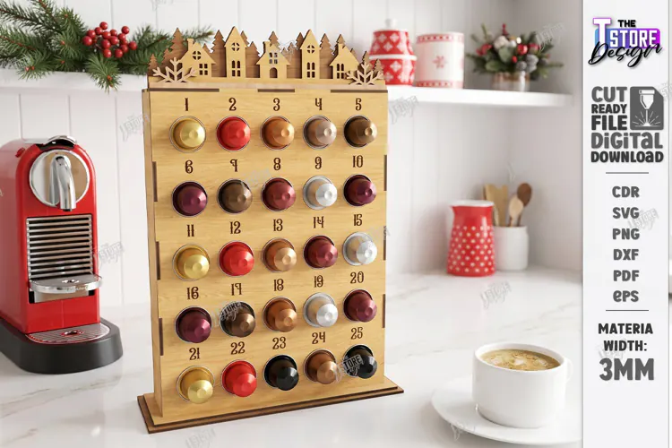 Coffee Advent Calendar Laser Cut | Coffee Pod Advent Calenda