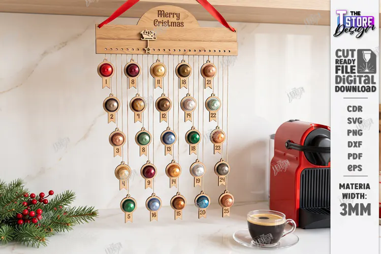 Coffee Advent Calendar Laser Cut | Coffee Pod Advent Calenda
