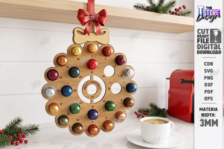 Coffee Advent Calendar Laser Cut | Coffee Pod Advent Calenda