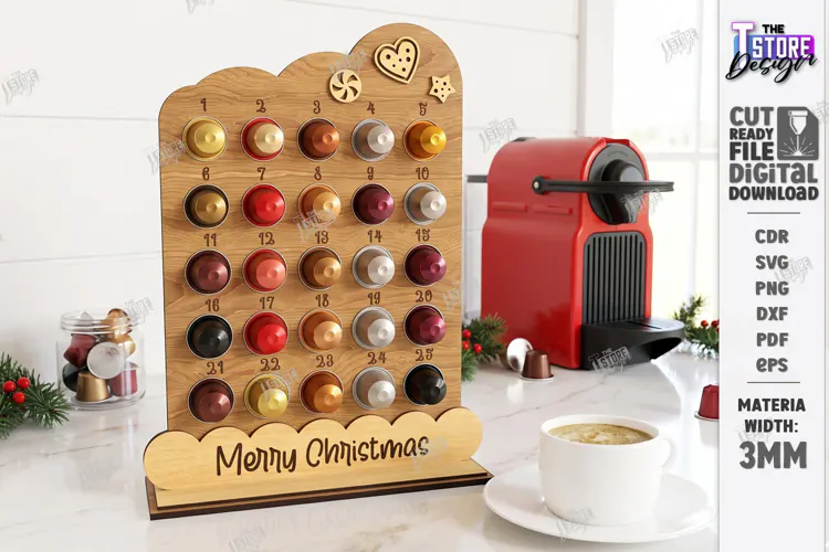 Coffee Advent Calendar Laser Cut | Coffee Pod Advent Calenda
