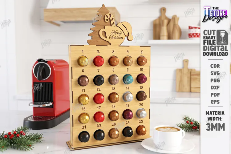 Coffee Advent Calendar Laser Cut | Coffee Pod Advent Calenda