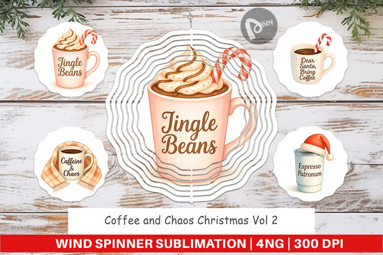 Wind Spinner Coffee and Chaos Quotes example image 1