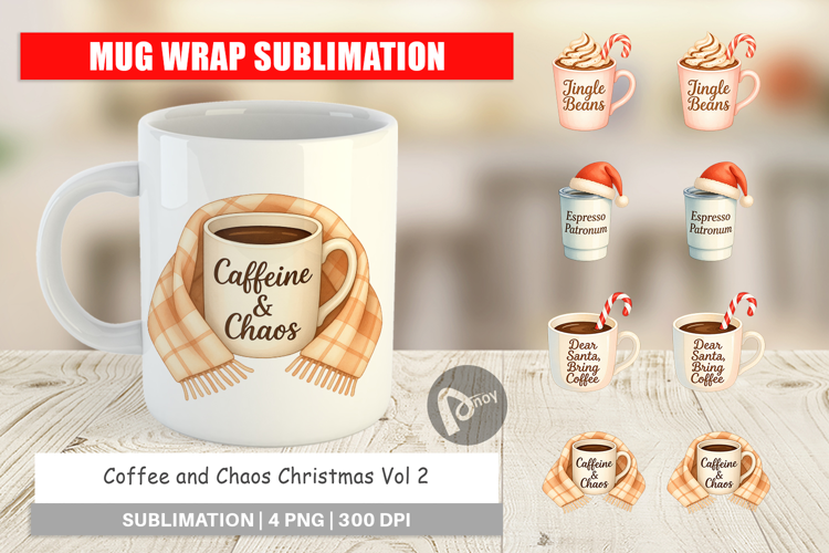 Mug Wrap Coffee and Chaos Quotes