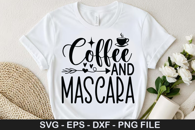 Coffee and Mascara SVG - Valentine Coffee Design