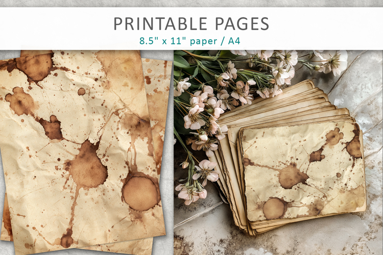 vintage coffee stain paper background