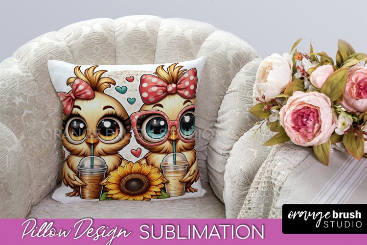Funny Chicken Pillow Cover, Pillow Case Sublimation Design