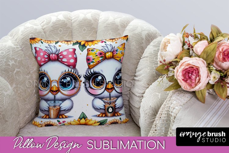 Funny Chicken Pillow Cover, Pillow Case Sublimation Design