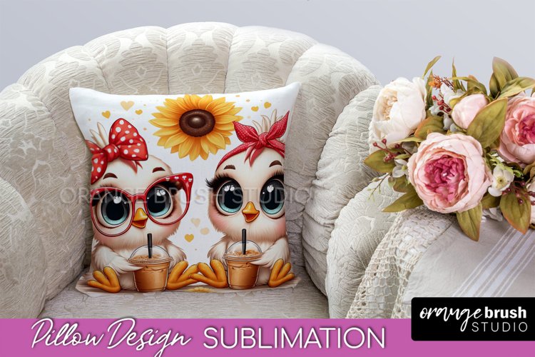 Funny Chicken Pillow Cover, Pillow Case Sublimation Design