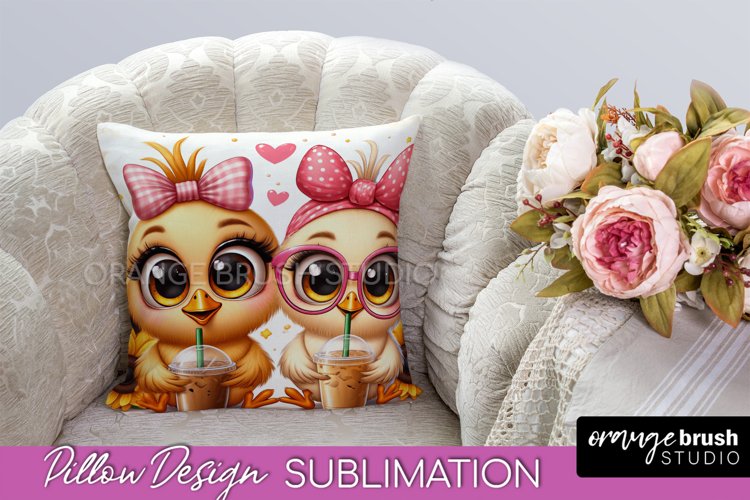 Funny Chicken Pillow Cover, Pillow Case Sublimation Design
