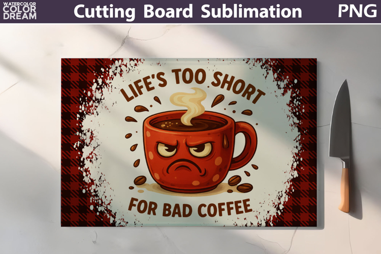 Funny Cutting Board | Coffee Quote Cutting Board