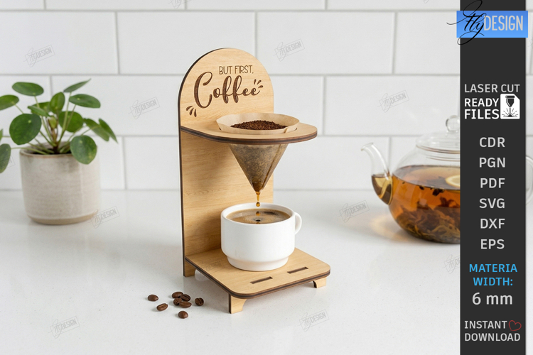 Wooden Coffee Drip Stand Laser Cut | Coffee Station | CNC