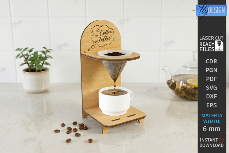 Wooden Coffee Drip Stand Laser Cut | Coffee Station | CNC