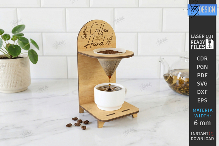Wooden Coffee Drip Stand Laser Cut | Coffee Station | CNC
