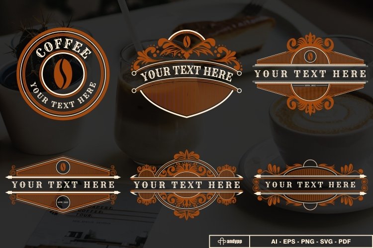 Coffee Frame Badge Vintage Retro Logo