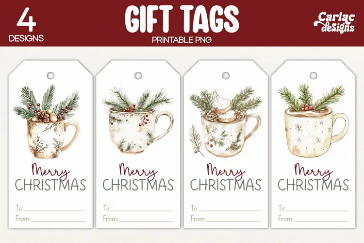 Christmas Gift Tags, Merry Christmas Printable Tags