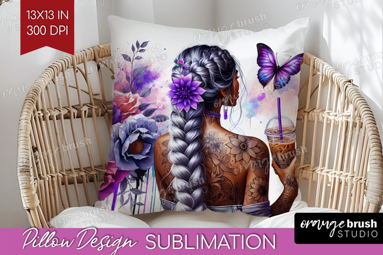 Floral Girl Pillow Sublimation - Coffee Lover Pillow Cover