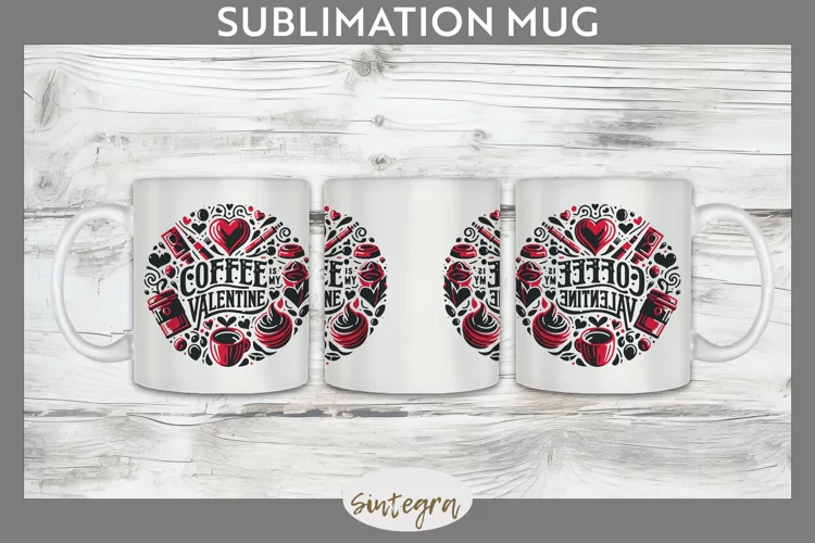 Coffee Is My Valentine v1 Mug Wrap Sublimation