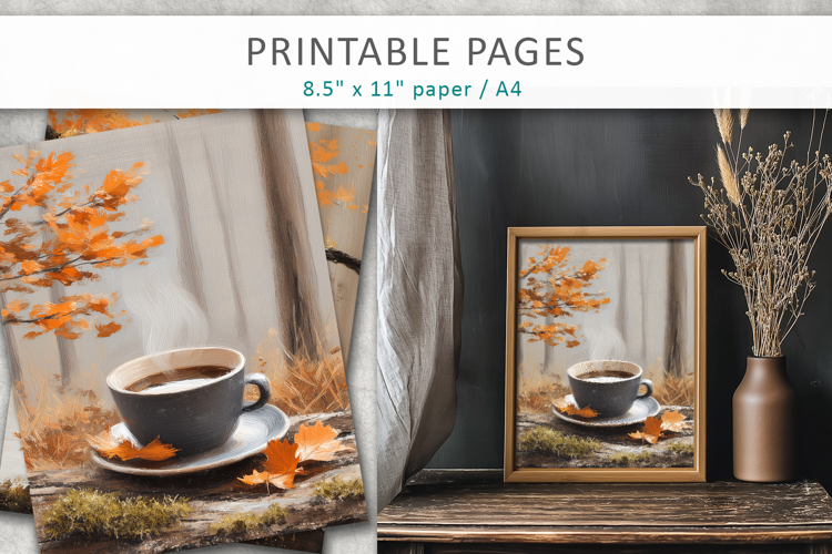 coffee junk journals, autumn pages