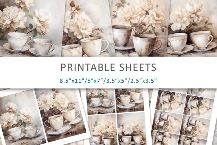 Coffee Junk Journal, Scrapbook Paper