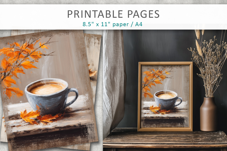 coffee junk journal pages, autumn vibes