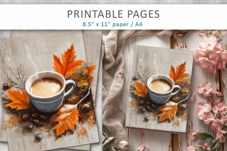 cup of coffee pages, coffee junk journals