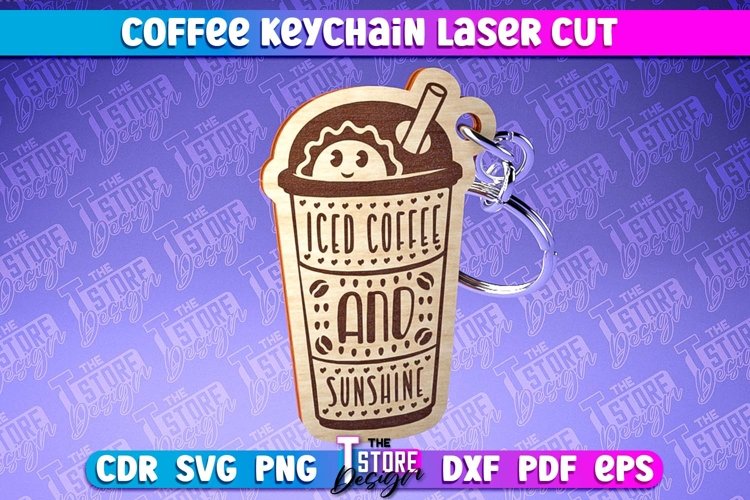 Coffee Keychain Laser Cut | Funny Quotes SVG | Wooden Gift example image 1