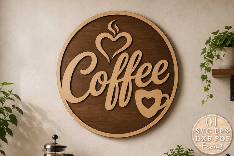 Coffee Laser Cut SVG Design