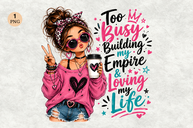 Coffee Lover Girl PNG