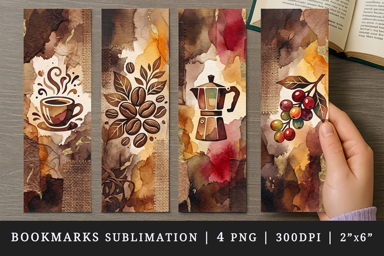 Coffee lover bookmarks printable sublimation bookmark design