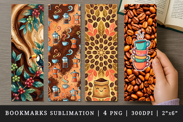 Coffee lover bookmarks printable sublimation bookmark design