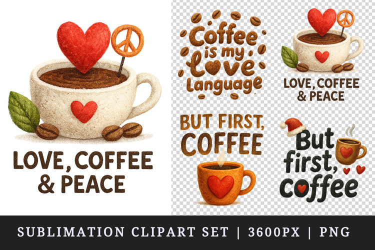 Coffee Lover clipart printable sublimation design png
