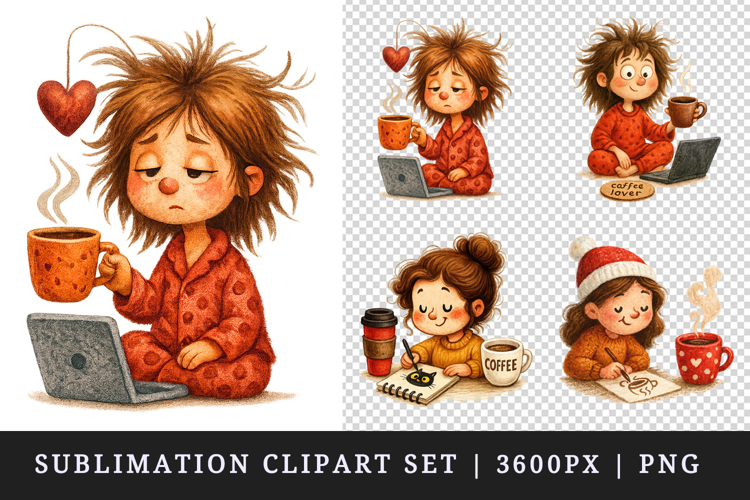 Coffee Lover clipart printable sublimation design png