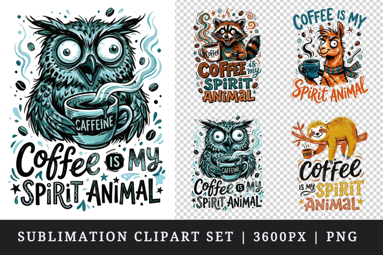 Coffee lover clipart printable sublimation design png