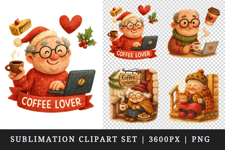 Coffee Lover clipart printable sublimation design png