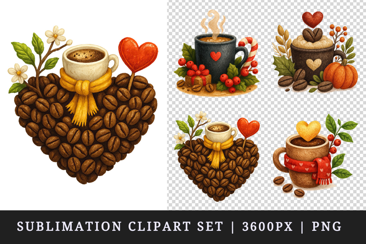 Coffee Lover clipart printable sublimation design png