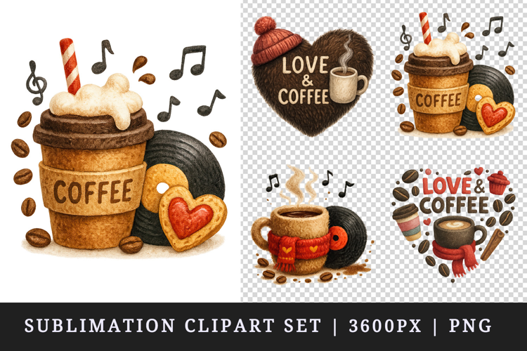 Coffee Lover clipart printable sublimation design png