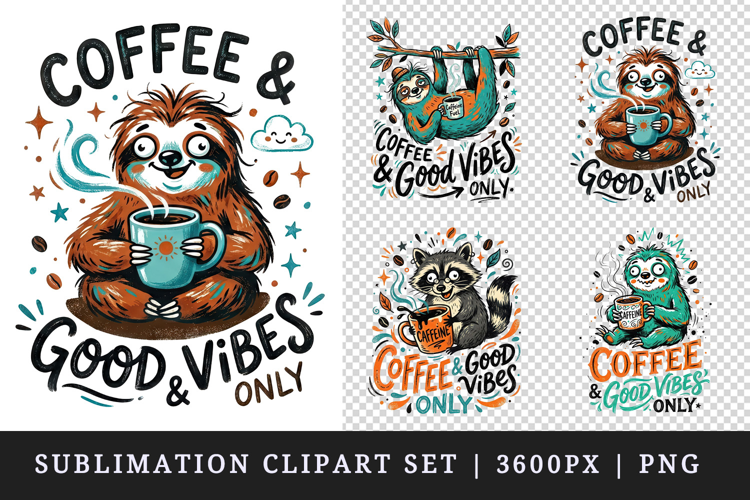 Coffee lover clipart printable sublimation design png