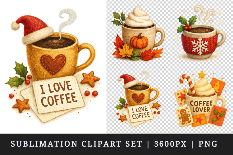 Coffee Lover clipart printable sublimation design png