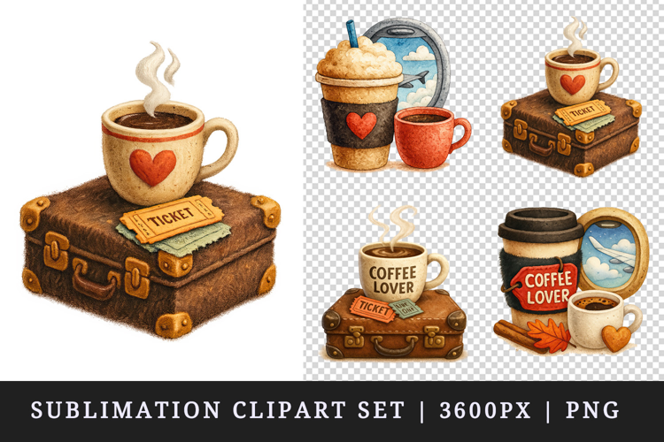 Coffee Lover clipart printable sublimation design png