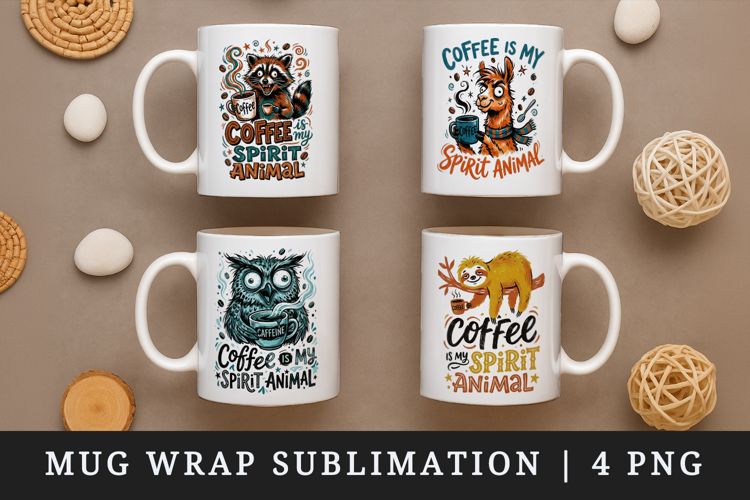 Coffee lover mug wrap printable sublimation design