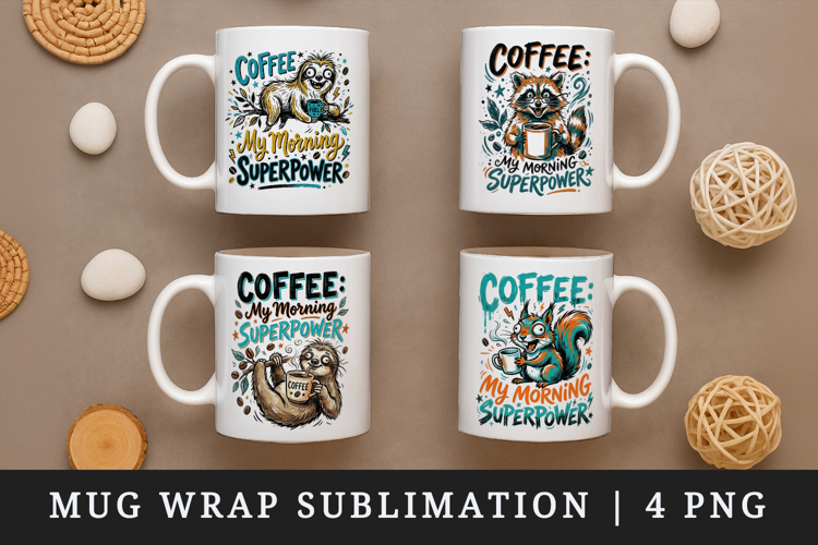 Coffee lover mug wrap printable sublimation design