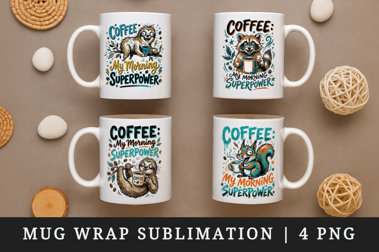 Coffee lover mug wrap printable sublimation design