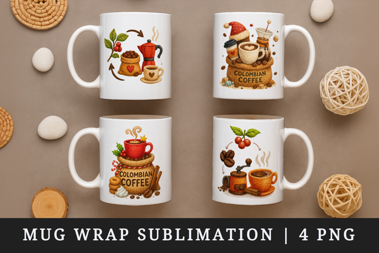 Coffee Lover mug wrap printable sublimation design
