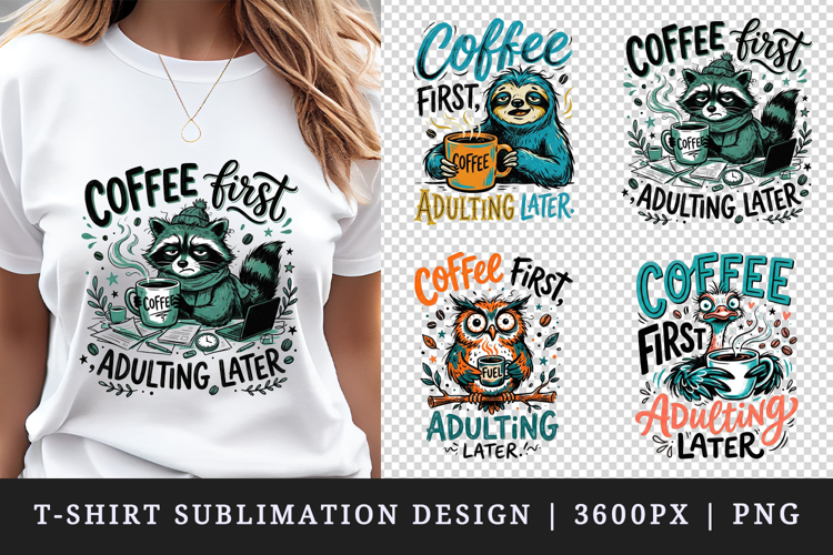 Coffee lover t-shirt printable sublimation design png