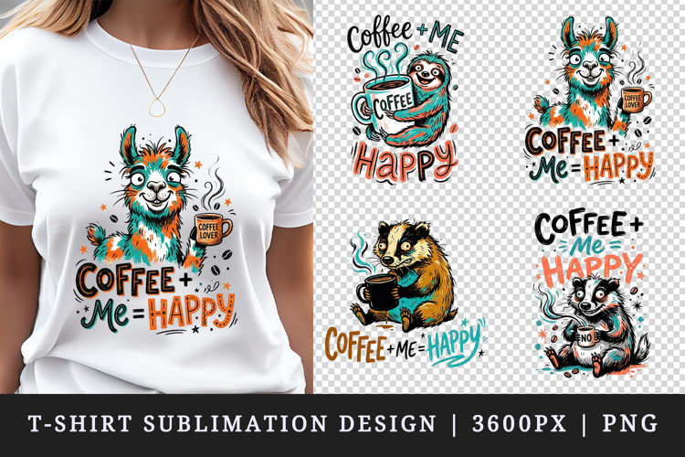 Coffee lover t-shirt printable sublimation design png